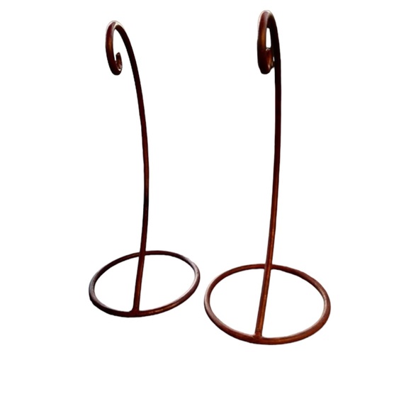 Longaberger Metal Hanger Set X2 Brown Ornament Basket Terrarium 15.5”X 7” Sturdy - Picture 4 of 6